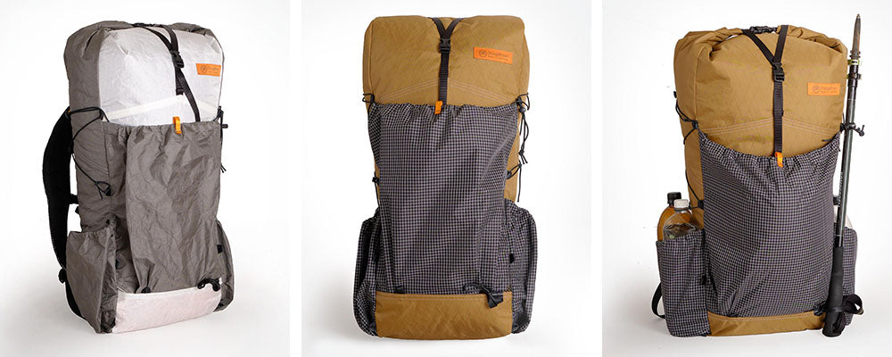 OrangeBrown OB 55 backpacks for hiking and bushwalking made fromX-Pac and Challenge Ultra fabrics. Made in Australia