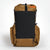 Ultralight hiking backpack OB30 coyote/brown colour. The main compartment is packed. Side pockets made from X-Pac VX21 fabric and the front pocket is made from Challenge UltraStretch 