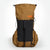 Ultralight hiking backpack OB30 in coyote colour X-Pac VX21 fabric with its roll top closure wide open to demonstrate overall height. Made by OrangeBrown in Australia.