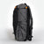 Sideview of a small black and grey hiking backpack with side pocket. Handmade by OrangeBrown Australia.