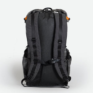 OrangeBrown backpack OB30 with 75mm wide and comfortable shoulders straps and a sternum strap with whistle. Made in Australia from Challenge Ultra fabrics.