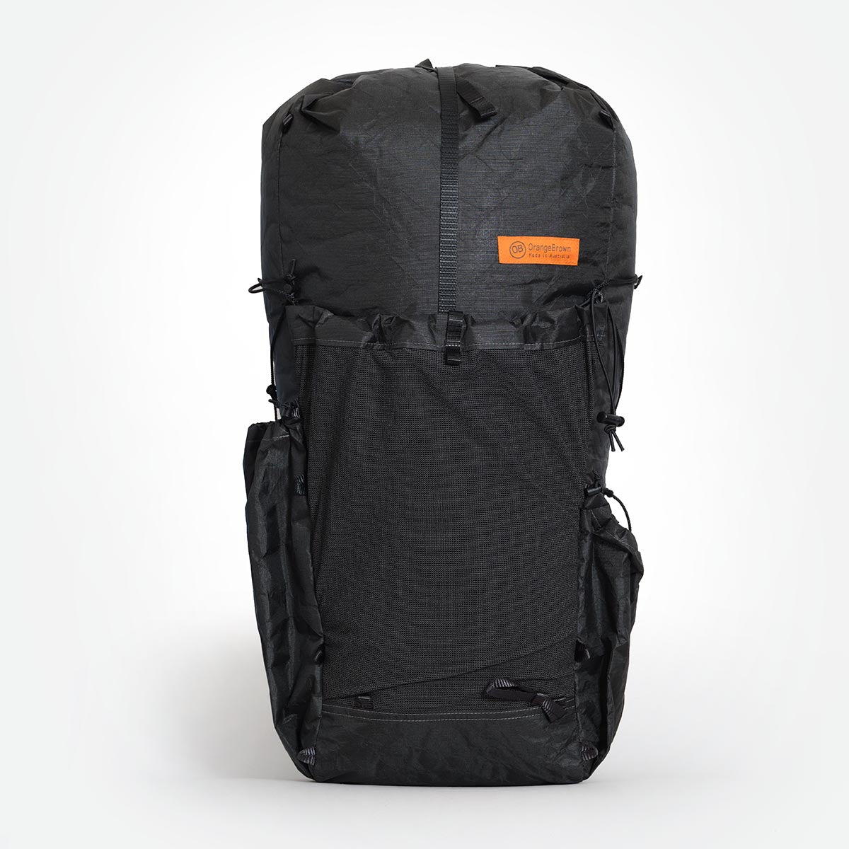Australian made OrangeBrown backpack OB 48 with three external pockets. Handmade from Challenge ULTRA fabric. 
