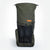 OB48 backpack with its roll top unrolled and wide open. Mesh front pocket.