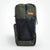 Dark green ultralight hiking backpack with roll top closure and three external pockets. White background.