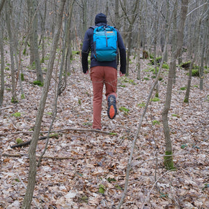 Day walker with the OB20 Daypack made by OrangeBrown exploring the winter forests of Lower Saxony, Germany. 