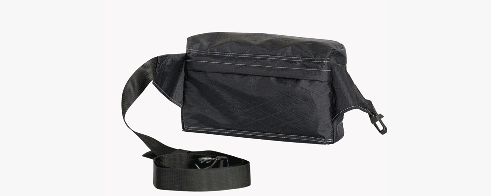 Fanny pack, bum bag, cross body bag with a hidden phone pocket for quick and easy access. Made in Australia from X-Pac fabric.