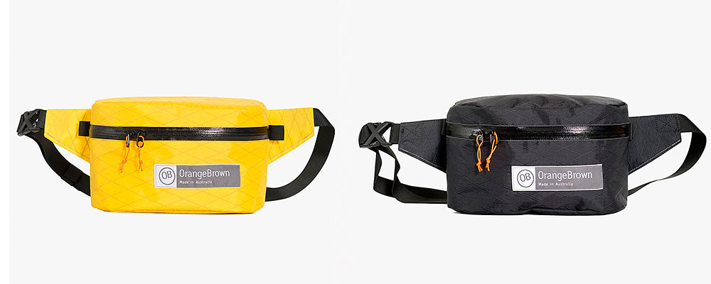 Two fanny packs with water resistant zipper made from X-Pac fabric. This bum bag can also be worn as a cross body bag.