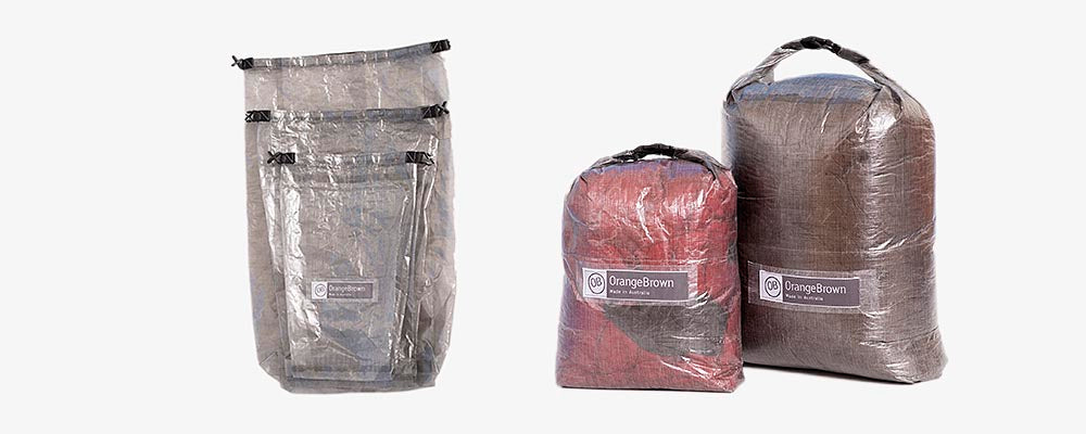 Dry Bags made from Dyneema Composite Fabric (Cuben Fibre) in three sizes handmade by OrangeBrown