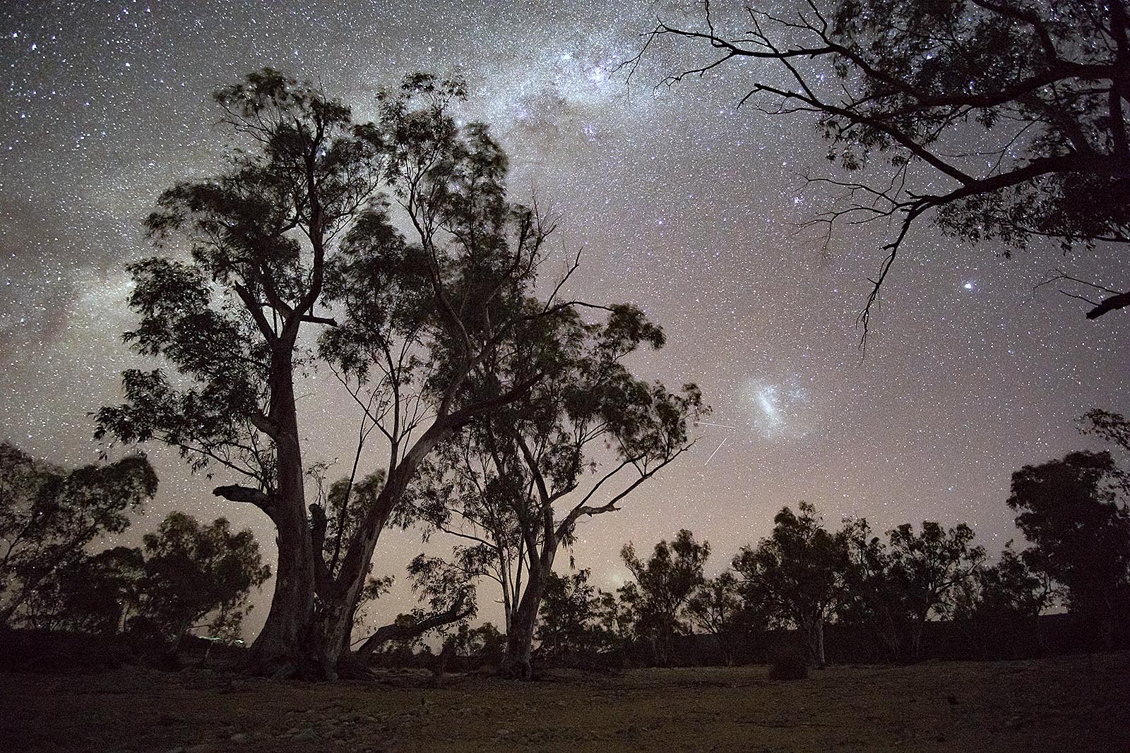 Milky Way from the Larapinta Trail over the Finke River in the Northern Territory of Australia. OrangeBrown