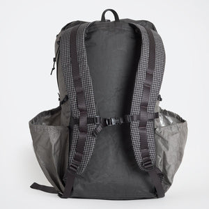 OrangeBrown backpack OB30 view of the wide  and comfortable shoulders straps and the sternum strap. Made in Australia from Challenge Ultra fabrics.