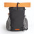 OrangeBrown backpack OB30 packed with water bottles and a water bladder in the side pockets. An orange foam mat is attached to the top with a strap.