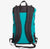 Shoulder straps of ultralight day pack made from X-Pac fabric with roll closure in teal-black.
