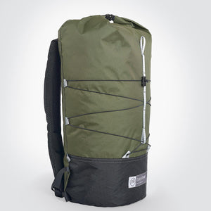 OrangeBrown OB 17 daypack in green and black colour combination sized to be used as a carry-on bag.