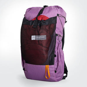 Backpack OB 36 made by OrangeBrown in Australia. Large front mesh pocket to store your puffy and other gear during the day.