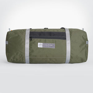 Australian made super lightweight Travel Bag made from  green X-Pac fabric.